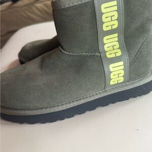 UGG womens Olive Boots with Neon Accents